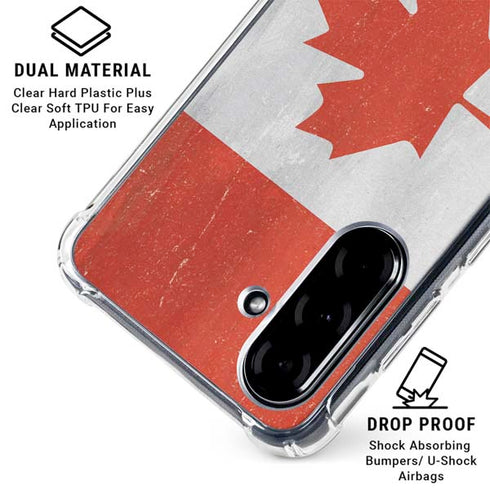 Canada Flag Distressed Galaxy A36 5G Clear Case